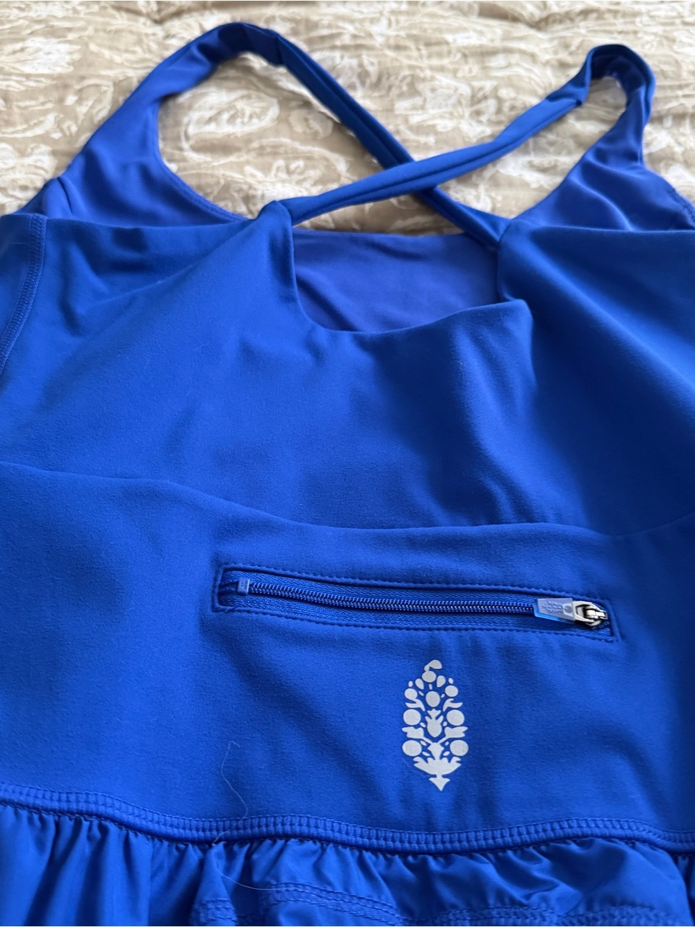 FP Movement Righteous Runsiw Royal Blue Crossback Skort One-Piece - Picture 4 of 6